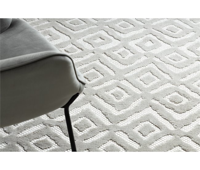 Alfombra SANTO sisal 58381 diamantes zigzag 140x190 Crema