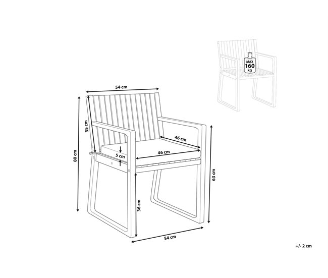 Beliani Silla de jardín SASSARI Azul Marino