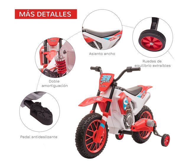 Moto Eléctrica para Niños PP, Metal HOMCOM Azul