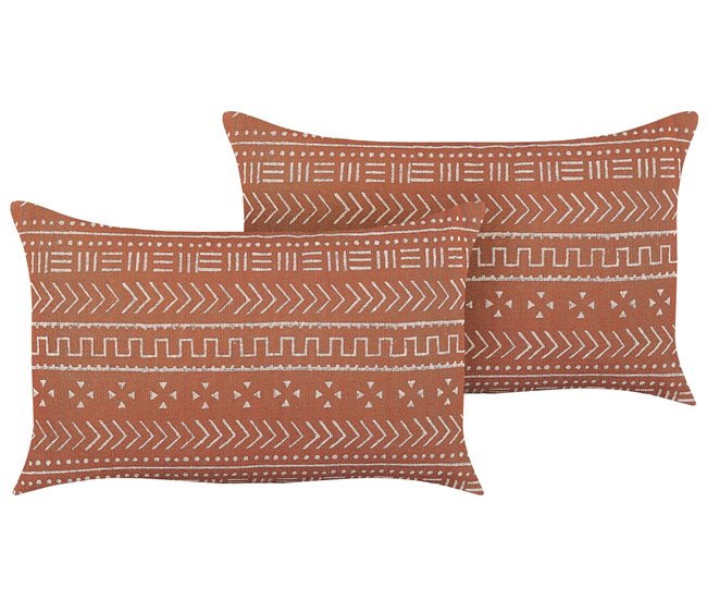 Beliani Cojín decorativo ORLAYA Naranja