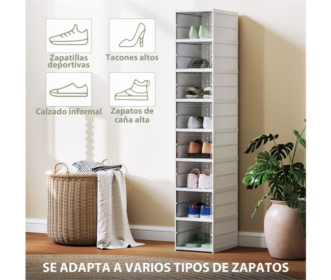 Cajas para Zapatos Plástico HOMCOM, hogar - muebles de recibidor Blanco