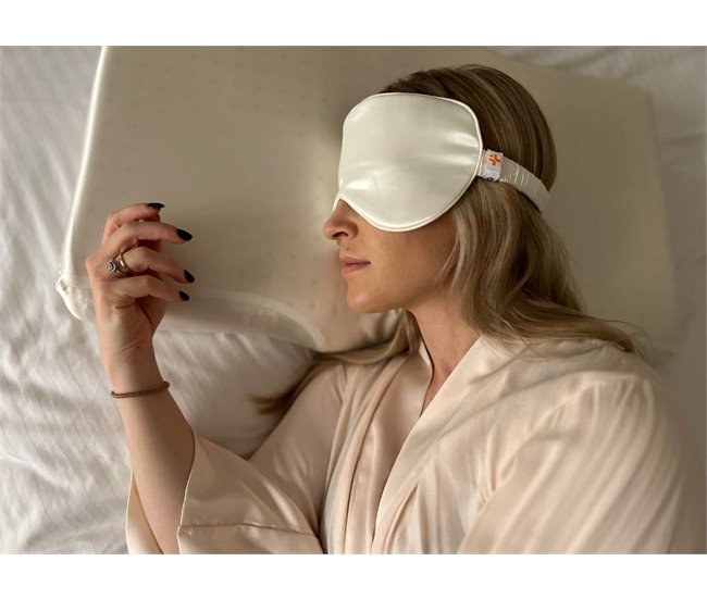 Almohada Antiarrugas ERGO con Funda de Almohada de seda Blanco