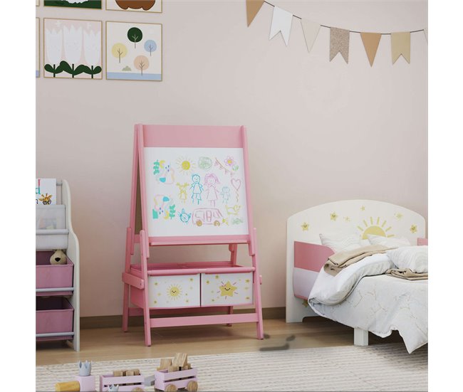Caballete Infantil MDF, Madera de Pino AIYAPLAY Rosa