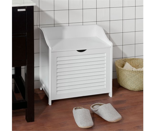 Cesto para la Colada para la Ropa Sucia FSR40-W SoBuy Blanco