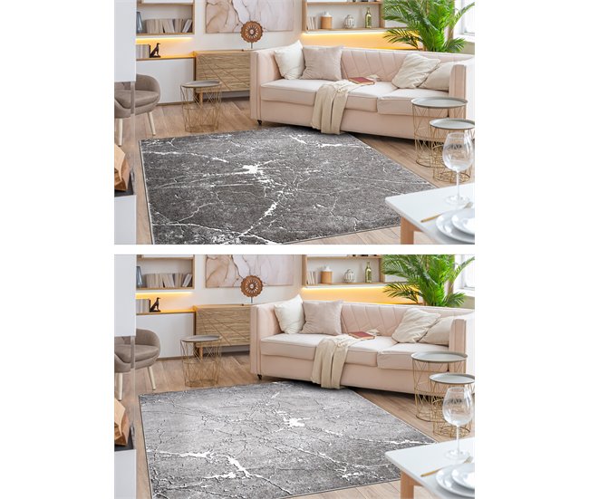Alfombra MATEO 8036/644 Moderna Mármol estructural 120x170 Gris