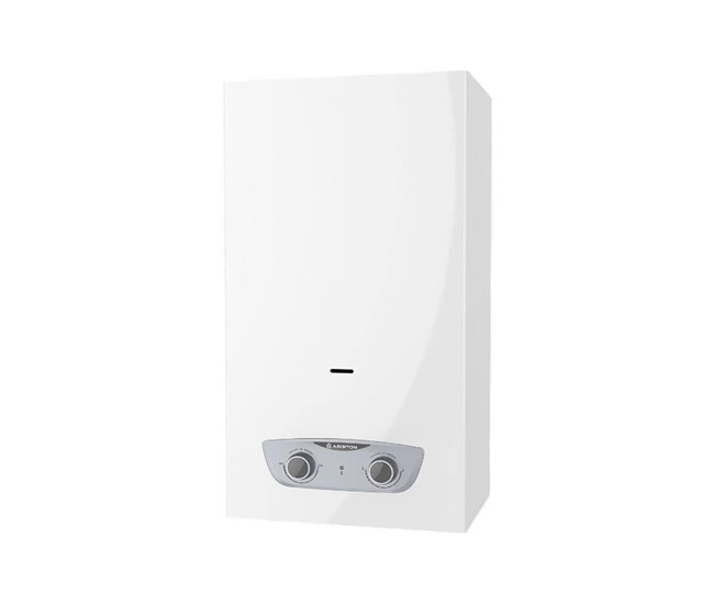 Calentador a gas atmosférico instantaneo, Ariston, Fast R X 11 litros/minuto, Gas Butano/Propano, Clase Energetica A Blanco Brillo