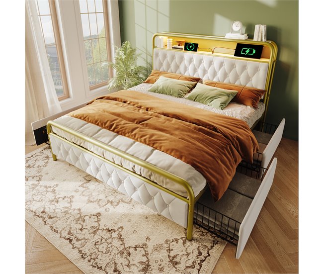 Camas de matrimonio 164x223 Blanco