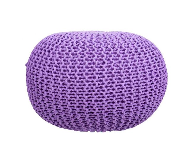 Puff de algodón trenzado Lila