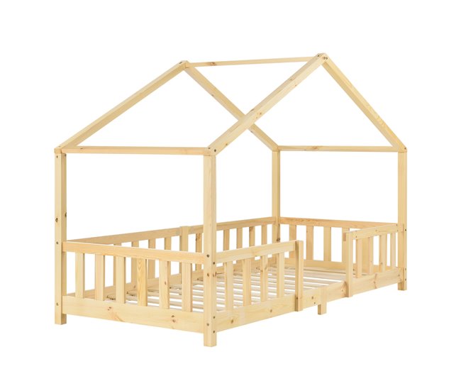 Cama infantil forma de casita con 03_0005466 Pino