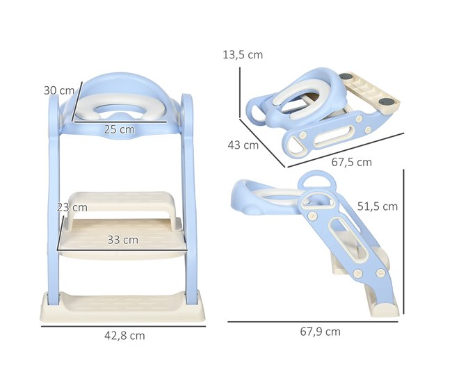 Adaptador para Niños PP, PVC ZONEKIZ, hogar - baño Azul