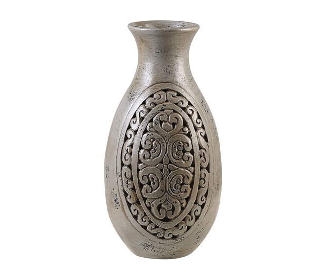 Beliani Jarrón decorativo MEGARA Gris