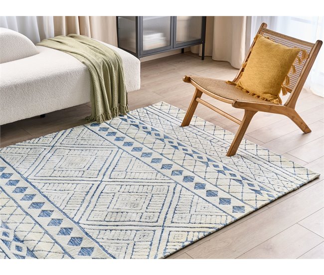 Beliani Alfombra de pelo corto MARGAND 160x230 Blanco/ Beige