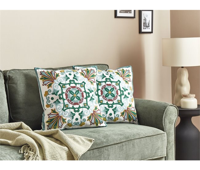 Beliani Cojín decorativo ELANITE Verde