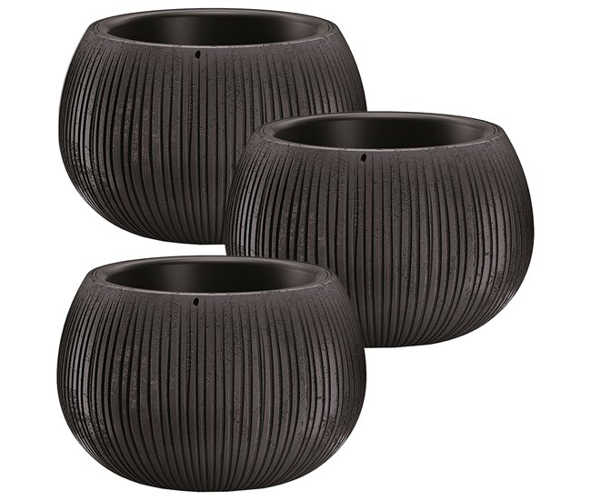 3x Prosperplast BETON BOWL Negro