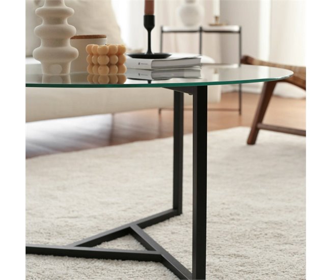 Mesa de centro metálica 75x75 Negro