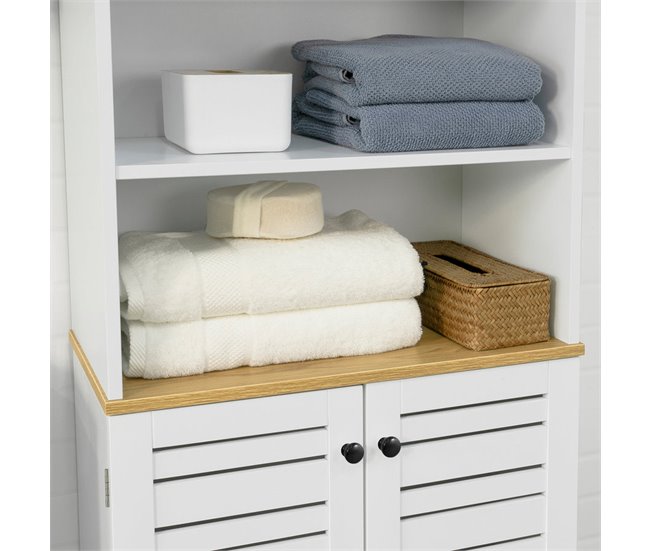 Mueble Columna de baño con 5 Estantes BZR44-W SoBuy Blanco