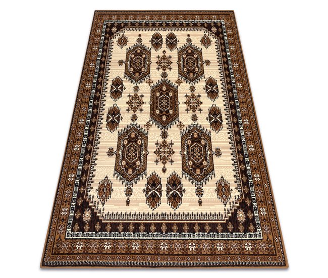 Alfombra BCF Morad ZEGARY relojes clásico 60x110 Marron
