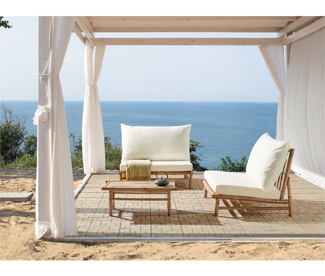 Beliani Conjunto longue TODI Blanco/ Beige