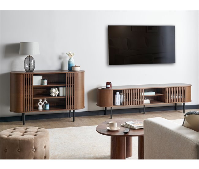 Beliani Mueble TV TAROON Madera Oscura
