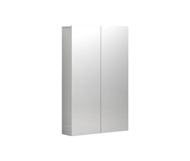 Armario multiusos 2 puertas efecto madera 70 Blanco Brillo