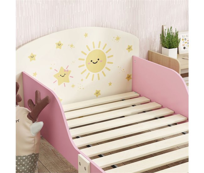 Cama Infantil MDF, Contrachapado AIYAPLAY 150x77 Rosa