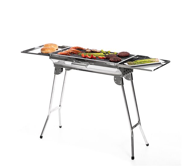 Barbacoa Plegable de Acero Inoxidable para Carbón Gris