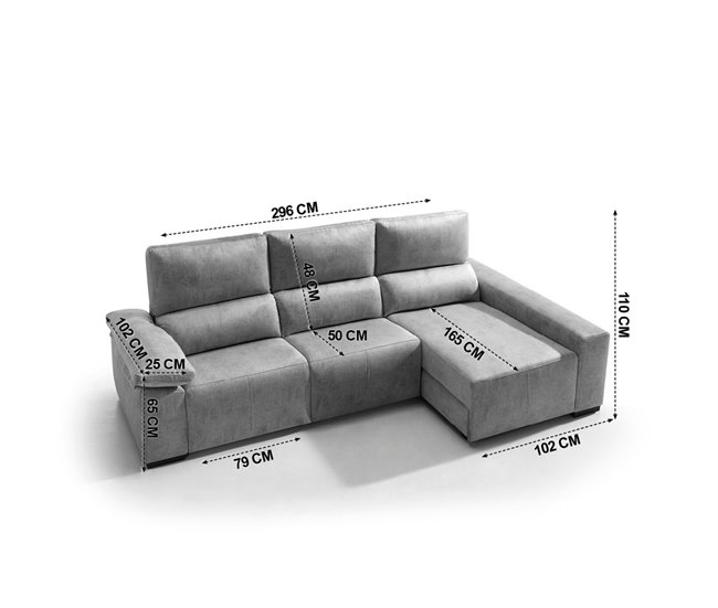 Chaise longue relax eléctrico BALTIA Gris Claro