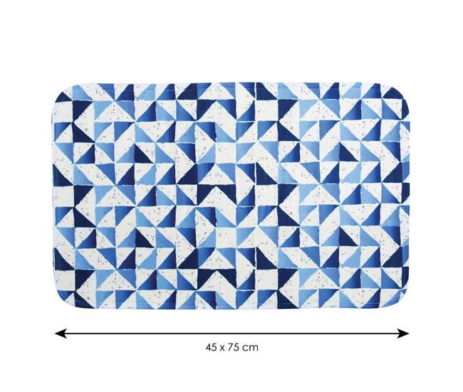 Alfombra De Baño Microfibra 75x45 Azul