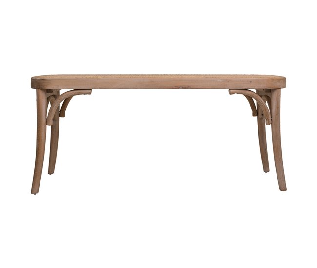 Banqueta de madera y rejilla Marron