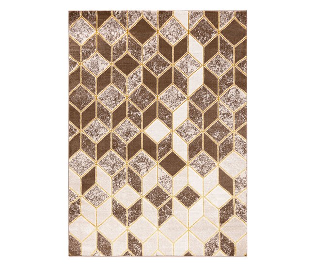 Alfombra MEFE moderna B400 Cubo Geométrico 3D Structural 160x220 Beige