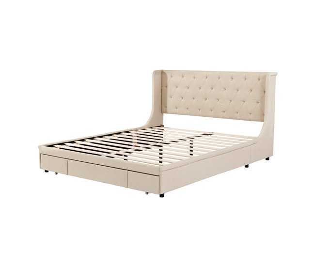 Cama con cajones 200x140 Beige