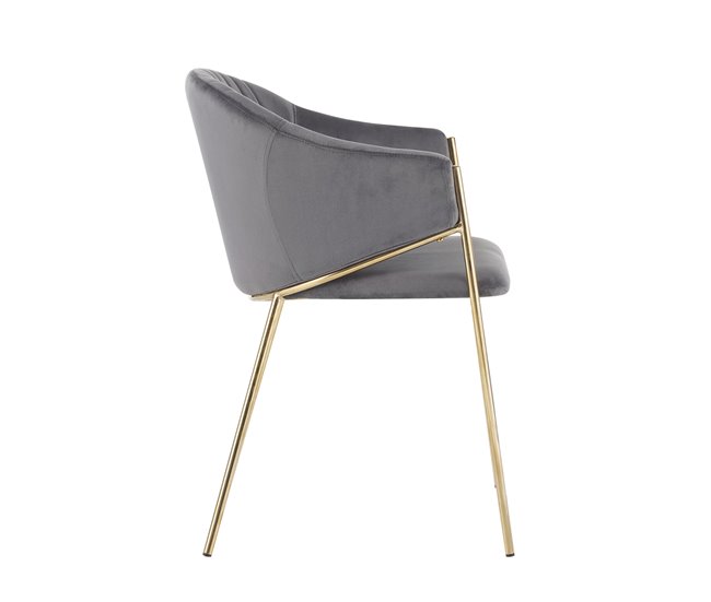 Silla Elegan Terciopelo Gris