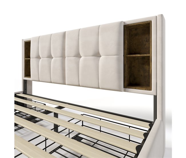 Camas de matrimonio 165x213 Beige