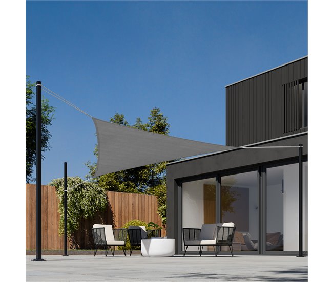 Toldo de polietileno con forma de vela 400x400 Gris