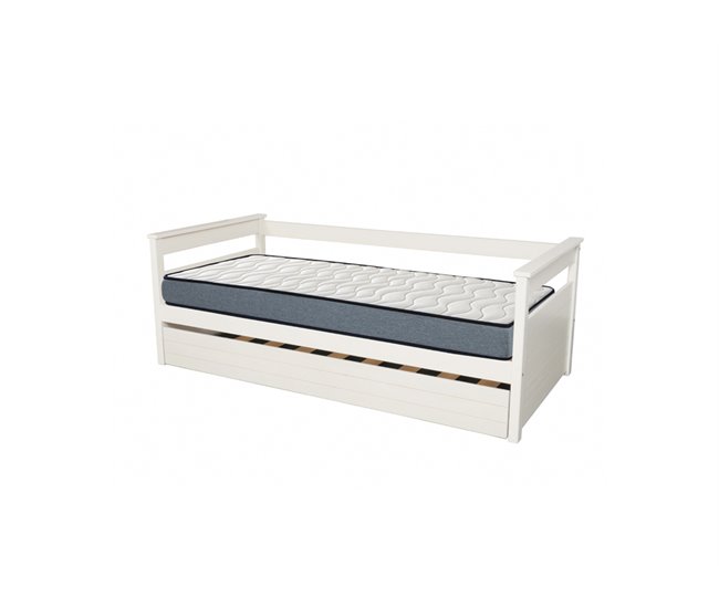 Cama nido 90x190 con somier DUPLEX Blanco