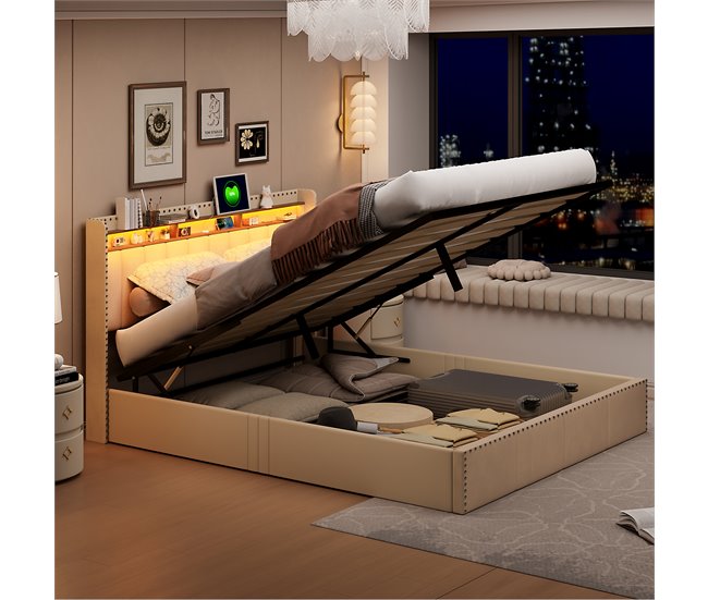Estructura de cama 142x210 Beige