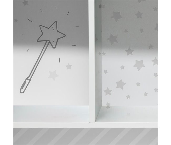 WELL HOME - Mueble infantil de almacenamiento de 2 compartimento Blanco