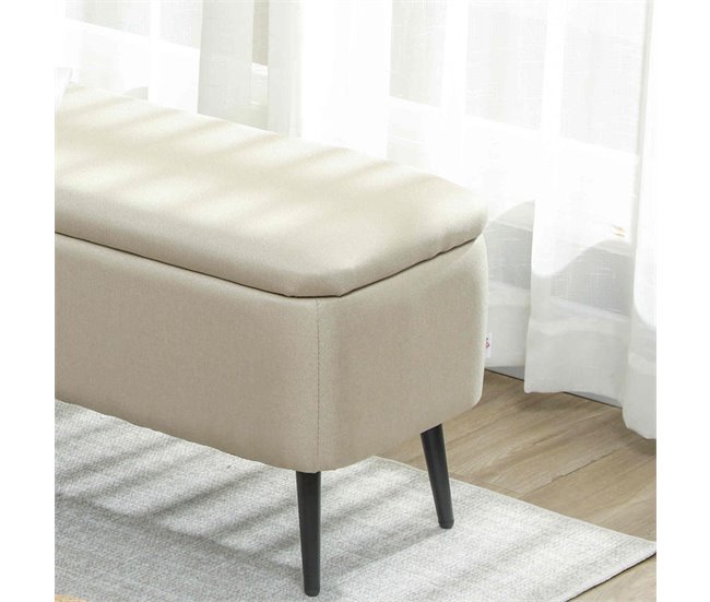 Banco de Almacenaje Poliéster, Espuma HOMCOM Crudo