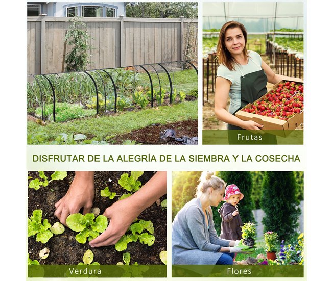 Invernadero Túnel PVC, acero Outsunny Multicolor