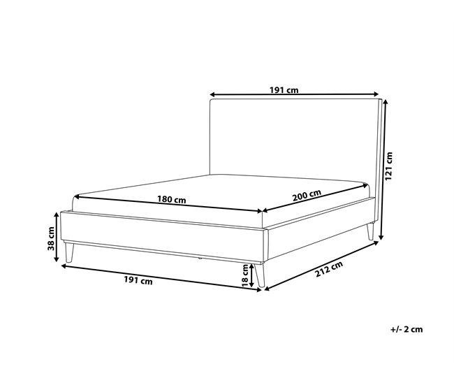Beliani Cama con somier Terciopelo BAYONNE 191x212 Verde