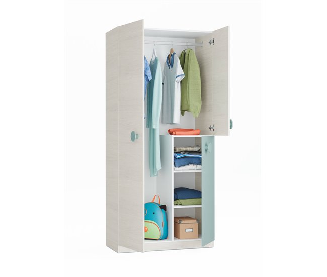 Armario 3 puertas efecto madera Gris