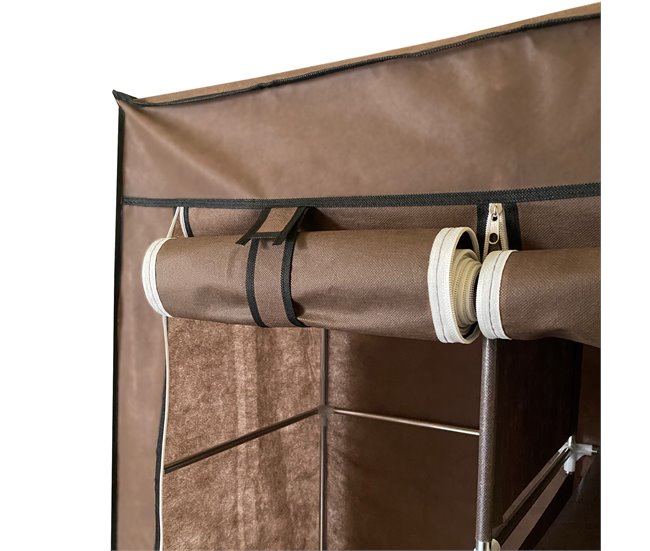 Armario Vestidor Tela Con Puertas Cremallera Nyana Home Marron