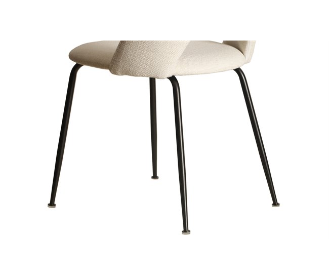 Silla de comedor tapizada en tela RITA Blanco
