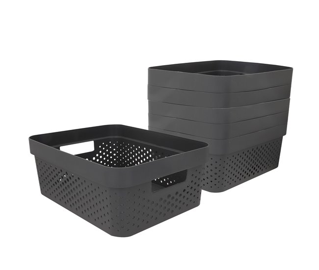 Curver Pack 6 cestas organizadoras Infinity 11L Gris