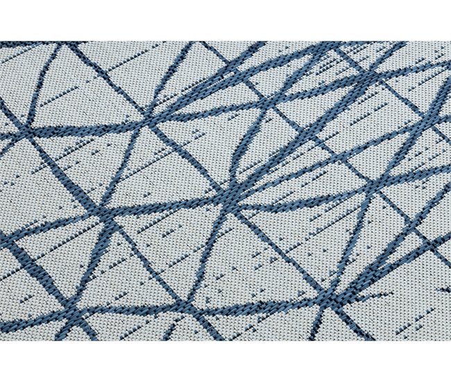 Alfombra COLOR 47278306 SISAL líneas triangulos 120x170 Azul