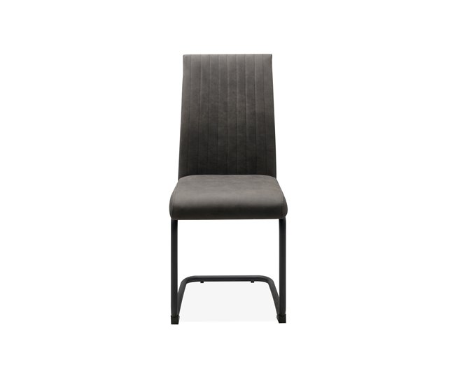Pack de 4 sillas de comedor tapizadas en tela ELKE Antracita