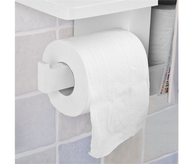 Portarrollos Papel Higiénico con soporte Teléfono FRG175-W SoBuy Blanco