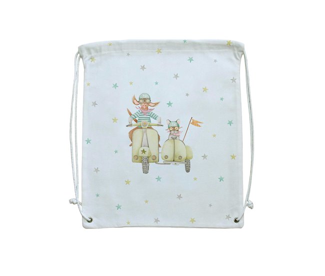 Naturals - Mochila Saquito - 100% Algodón - Pandilla de perros Multicolor