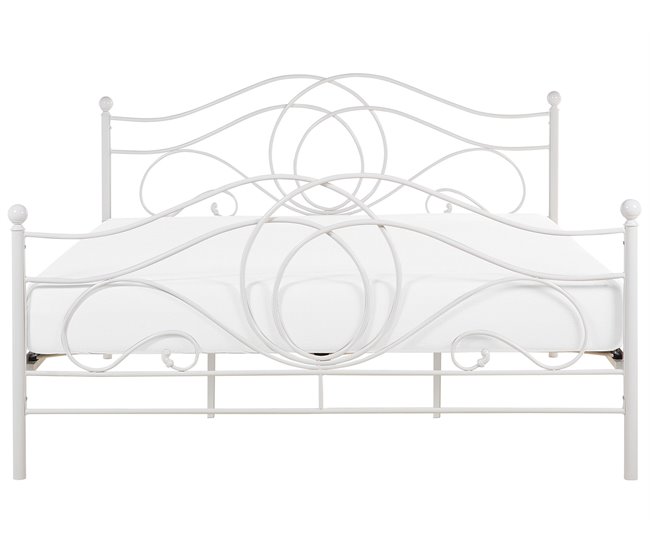 Beliani Cama Acero LYRA Blanco