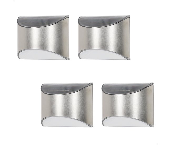 Aktive Set de 4 apliques solares LED 5-10 lúmenes Gris
